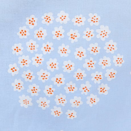 マリメッコ marimekko　＜Puketti＞ファブリック（ライトブルー×オレンジ）50cm　日本限定