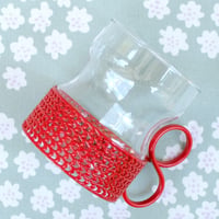 イッタラ Iittala　ツァイッカ　ホルダー付きグラス（クリア×レッド）