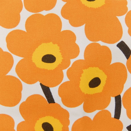 マリメッコ marimekko　＜Mini Unikko＞キャンバス・ファブリック（オフホワイト×オレンジ）50×76cm　日本未入荷