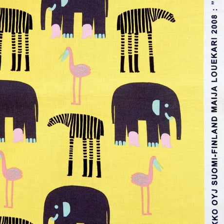 マリメッコ marimekko　＜Karkulaiset＞ファブリック（イエロー）50cm　廃番