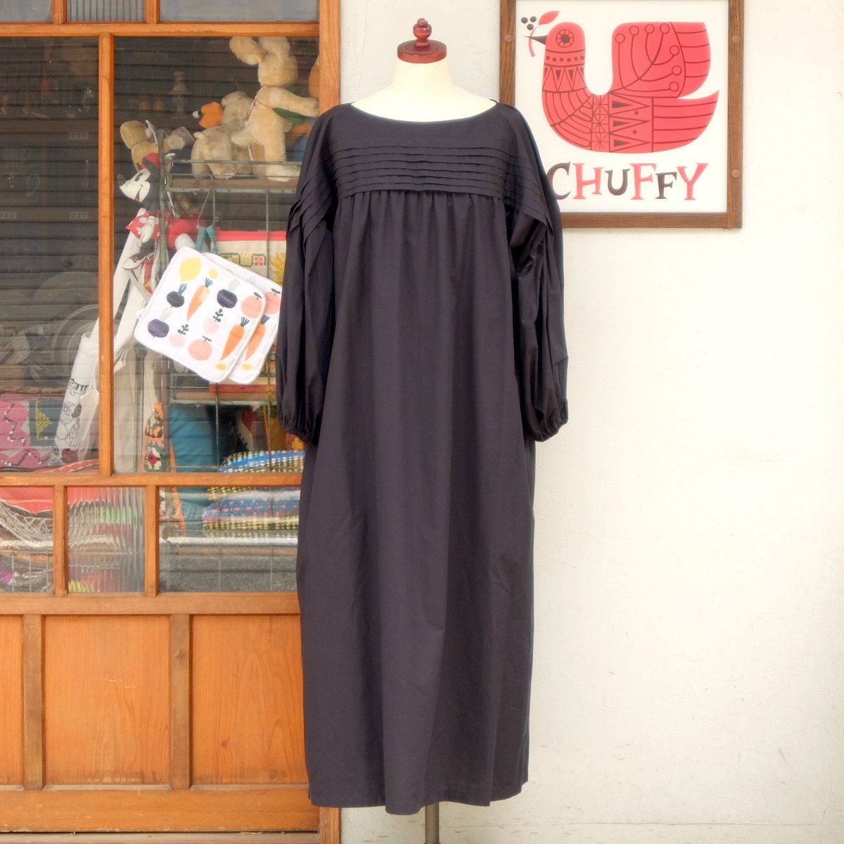 marimekko ワンピース ネイビー XL 大きなサイズ marimekko 大きいサイズ ワンピース ネイビー フラワーパターン XL