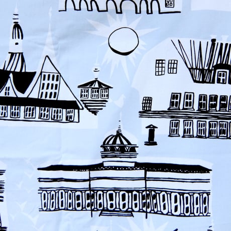マリメッコ marimekko　＜Helsinki＞ヴィンテージ・ファブリック（水色）