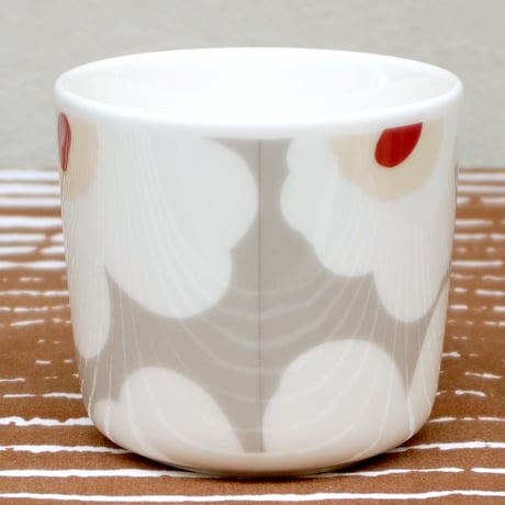 マリメッコ marimekko　＜Unikko＞コーヒーカップ2個セット（ライトグレー×ホワイト）