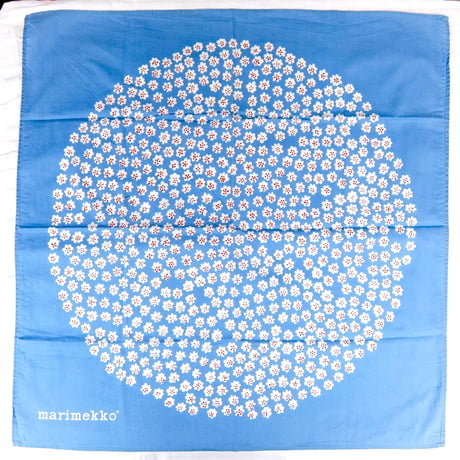 マリメッコ marimekko　＜Puketti＞ヴィンテージ・スカーフ（水色）廃盤