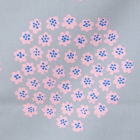 マリメッコ marimekko　＜Puketti＞ファブリック（グレー×ピンク）50cm　日本限定  廃盤カラー