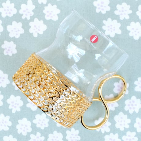 イッタラ Iittala　ツァイッカ　ホルダー付きグラス（クリア×ゴールド）