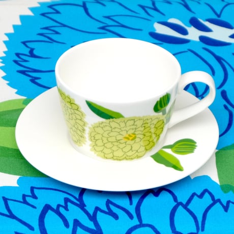 イッタラ Iittala × マリメッコ marimekko　＜Primavera＞カップ＆ソーサー（ライトグリーン）