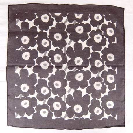 マリメッコ marimekko　＜Unikko＞ヴィンテージ・スカーフ（ネイビー）廃盤