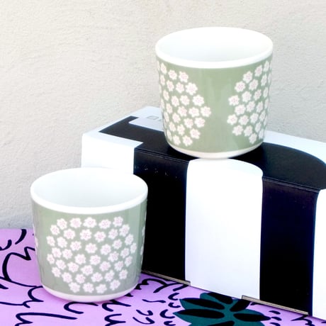 マリメッコ marimekko　＜Puketti＞コーヒーカップ2個セット（グリーン）日本限定
