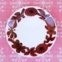 スティグ・リンドベリ Stig Lindberg　レッドアスター　プレート(S)　レア