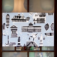 マリメッコ marimekko　＜Helsinki＞キャンバス・ファブリック（水色）50×79cm　日本未入荷