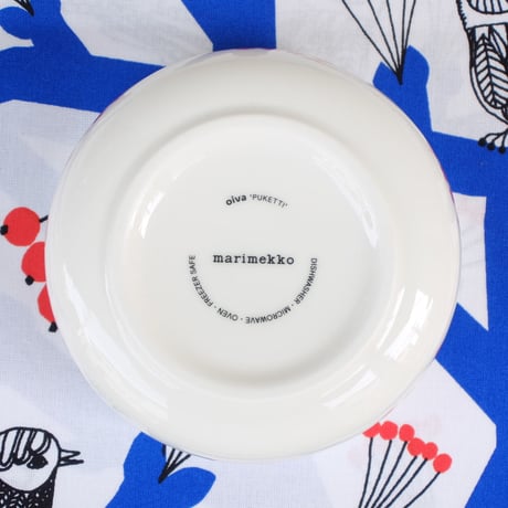 マリメッコ marimekko　＜Puketti＞ボウル（ホワイト×レッド）