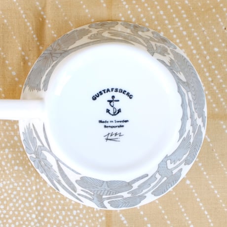 グスタフスベリ Gustavsberg X 鹿児島睦　ジュニ　カップ＆ソーサー（ブルー）新品