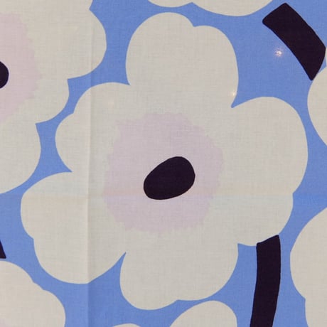 マリメッコ marimekko　＜Pieni Unikko＞ファブリック（水色×オフホワイト×パステルピンク）49×73cm　廃盤