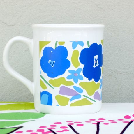 マリメッコ marimekko　OLDマグカップ（ブルー花）