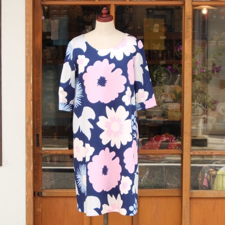 マリメッコ marimekko　＜Kukkatori＞五分袖ワンピース　アジア限定
