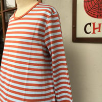 マリメッコ marimekko　＜aretta＞七分袖ワンピース（オレンジXグレー）