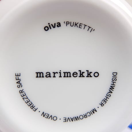 マリメッコ marimekko　＜Puketti＞マグカップ（ホワイト×レッド）