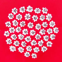 マリメッコ marimekko　＜Puketti＞ファブリック（レッド×パープル）50cm　フィンランド限定