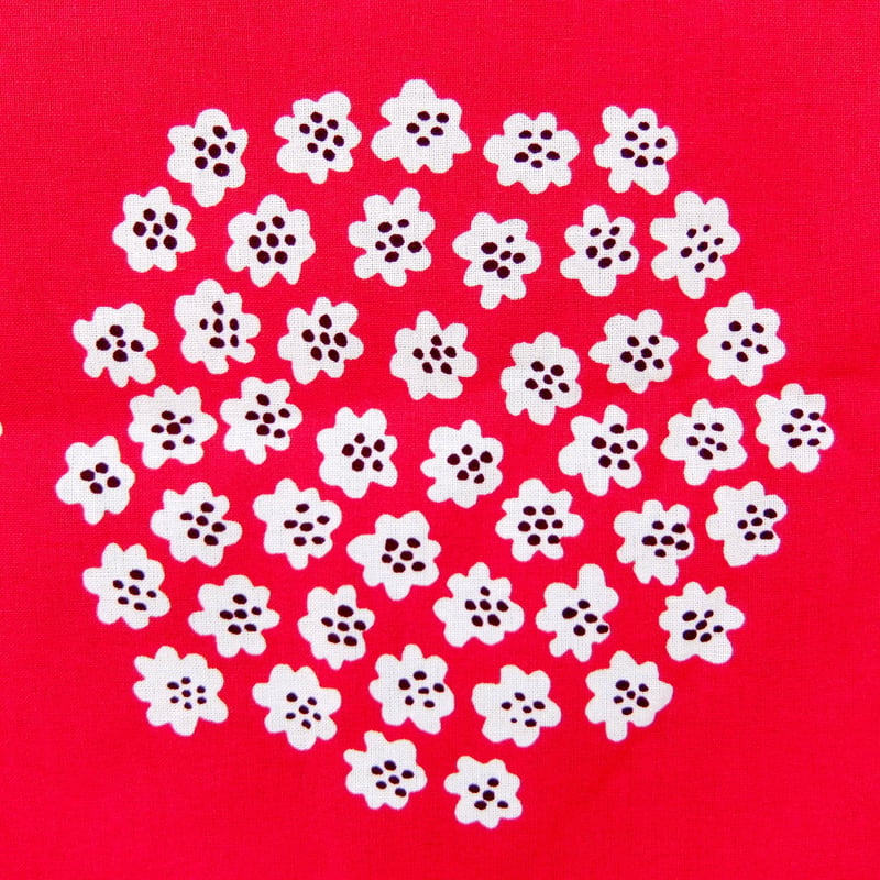 マリメッコ marimekko ＜Puketti＞ファブリック（レッド