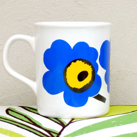 マリメッコ marimekko　＜Unikko＞OLDマグカップ（ブルー）