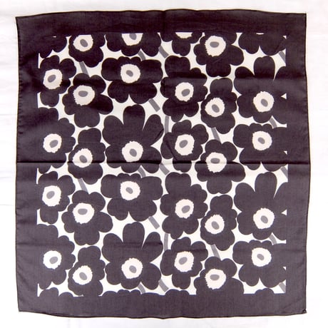マリメッコ marimekko　＜Unikko＞ヴィンテージ・スカーフ（ネイビー）廃盤