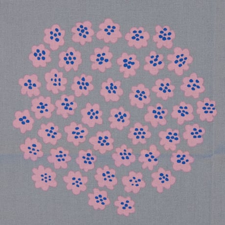 マリメッコ marimekko　＜Puketti＞ファブリック（グレー×ピンク）50×73cm　日本限定　廃盤カラー