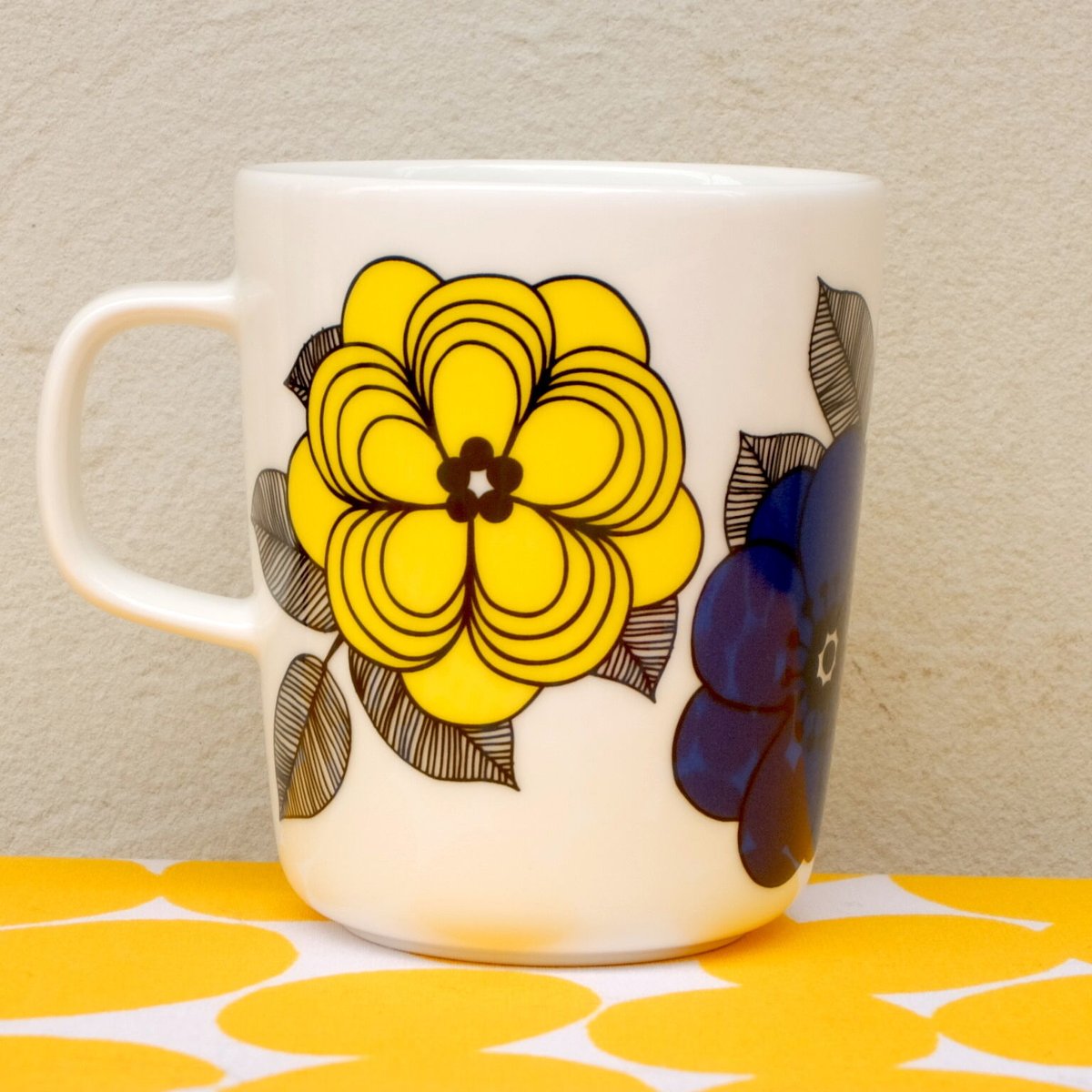 マリメッコ marimekko <Kestit>マグカップ(イエロー×ブルー)ストックマン限定 廃盤 未使用品