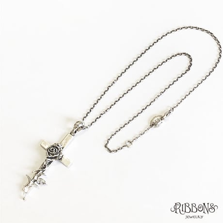 Single Rose Cross Pendant