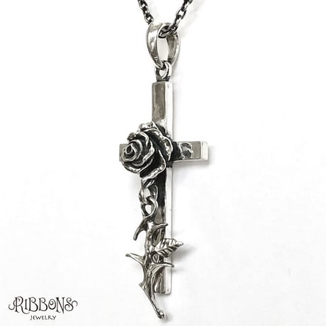Single Rose Cross Pendant