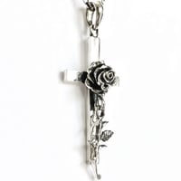 Single Rose Cross Pendant