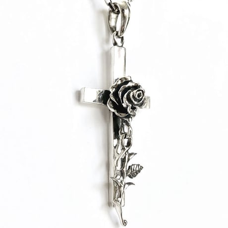 Single Rose Cross Pendant