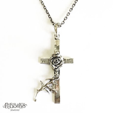 Single Rose Cross Pendant