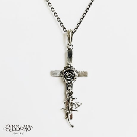 Single Rose Cross Pendant