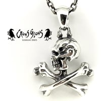 FN Sideways Crossbone Skull Pendant