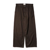 Drill twill wide jeans / Brown