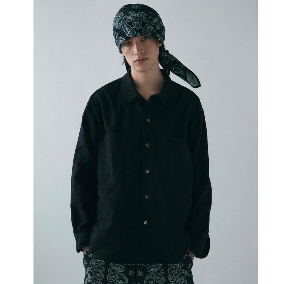 Split yoke big shirt Flannel / Black superN...