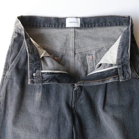 Selvedge wide jeans - Vintage wash / Black