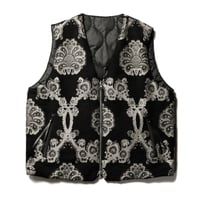 Reversible zip vest - Velvet jacquard / Black peony