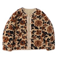 Reversible lining jacket - Flower camo jacquard boa / Beige flower camo