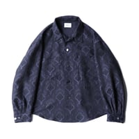 Big shirt jacket 弍 - Damask jacquard / Purple