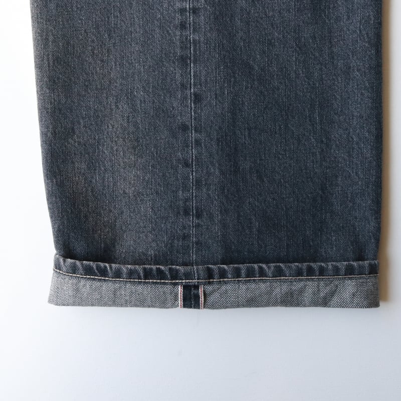 Selvedge wide jeans - Vintage wash / Black | su...