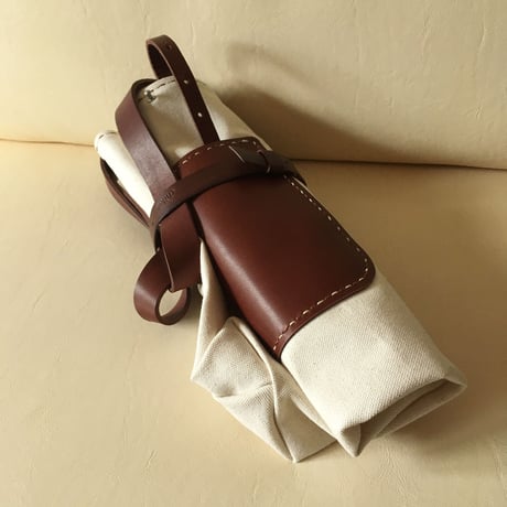 大きめ帆布のトートバッグ(手縫い、丸めるベルト別売り)
