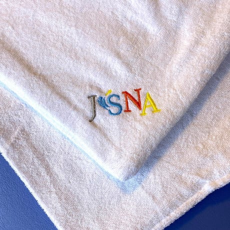 ステップアップでもお渡し実践用（94×73）【風をおこす。舞う。JSNA認定アウフグースバスタオル】JSNA刺繍入り・カラーホワイトのみ
