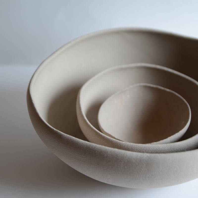 渡辺隆之さん くぼみ鉢 L(サンドベージュ) | ろばの家