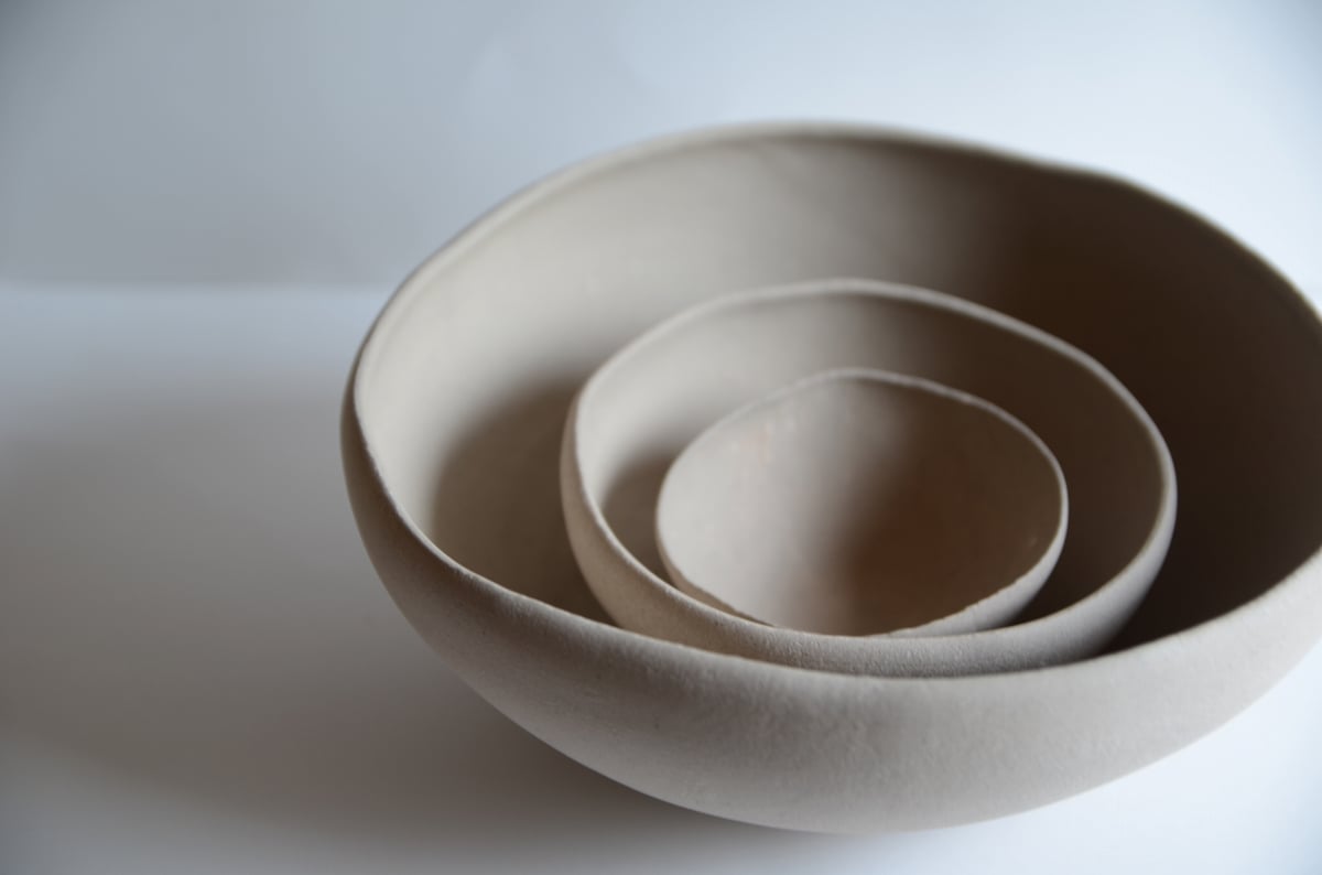 渡辺隆之さん くぼみ鉢 L(サンドベージュ) | ろばの家