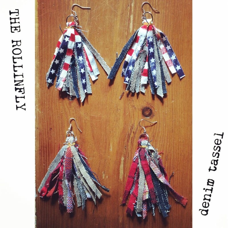デニムタッセルピアス | thebonz20 omitsu original *・デニムタッセル 