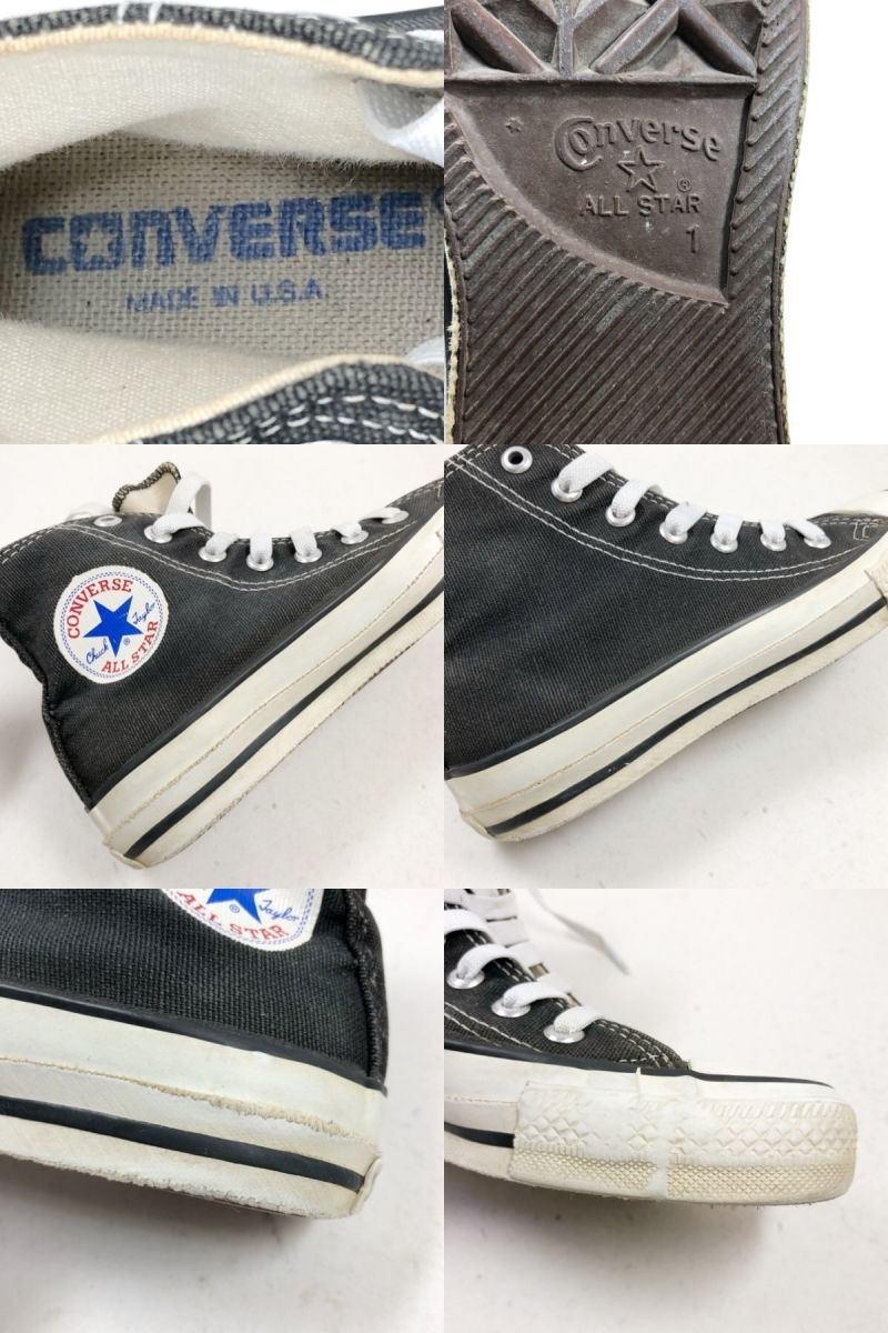 B*t様 【希少】CONVERSE オールスター USA製 ハイカットスニーカー USA製 90s KIDS CONVERSE ALL STAR HI (BLACK) US1/