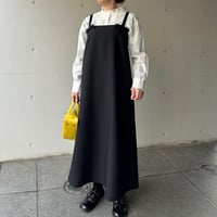 2-016    黒　Ｗミニリボンワンピース　ロング　Ｍ