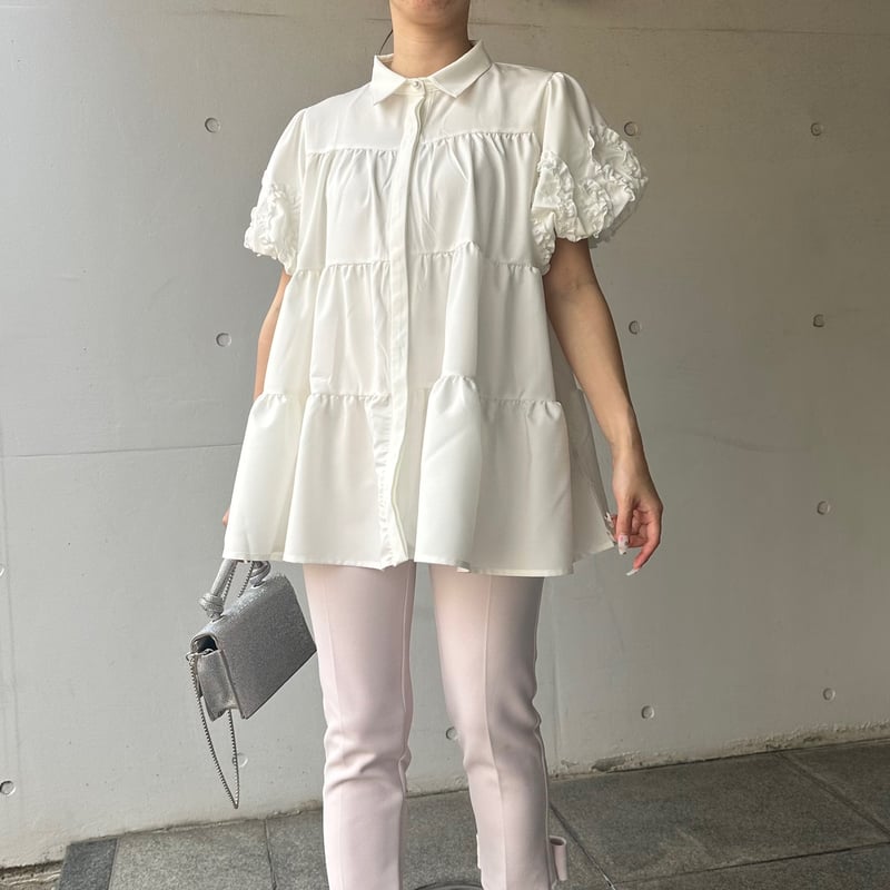 5-001 白 ブラウスチュニック ML セレクト商品 | capriciousmie